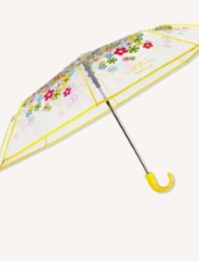 NWT Marc Jacobs Daisy Murakami Umbrella Clear Yellow & Multicolor Floral Print